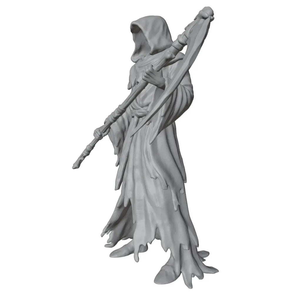 1/24 Skeletal Reaper in Tattered Robes with Curved Scythe, Resin Model Figure Kit, Fantasy Theme, Unassembled and Unpainted