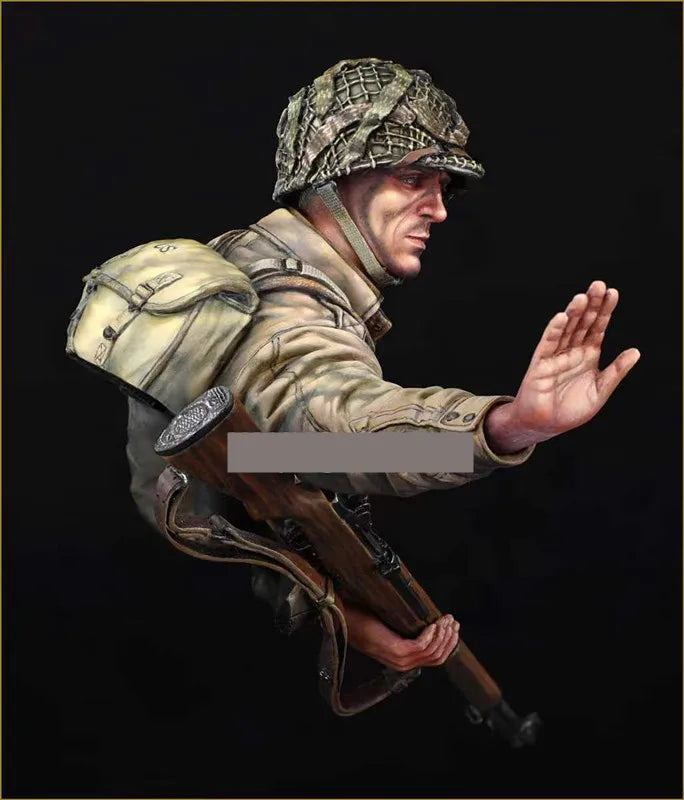 1/10 WWII American Soldier, Resin Model Bust Kit, Unassembled and Unpainted