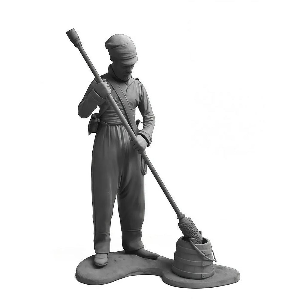 54mm Napoleonic Don Cossack Horse Artillery Gunner, Resin Model Figure Kit, Unassembled and Unpainted