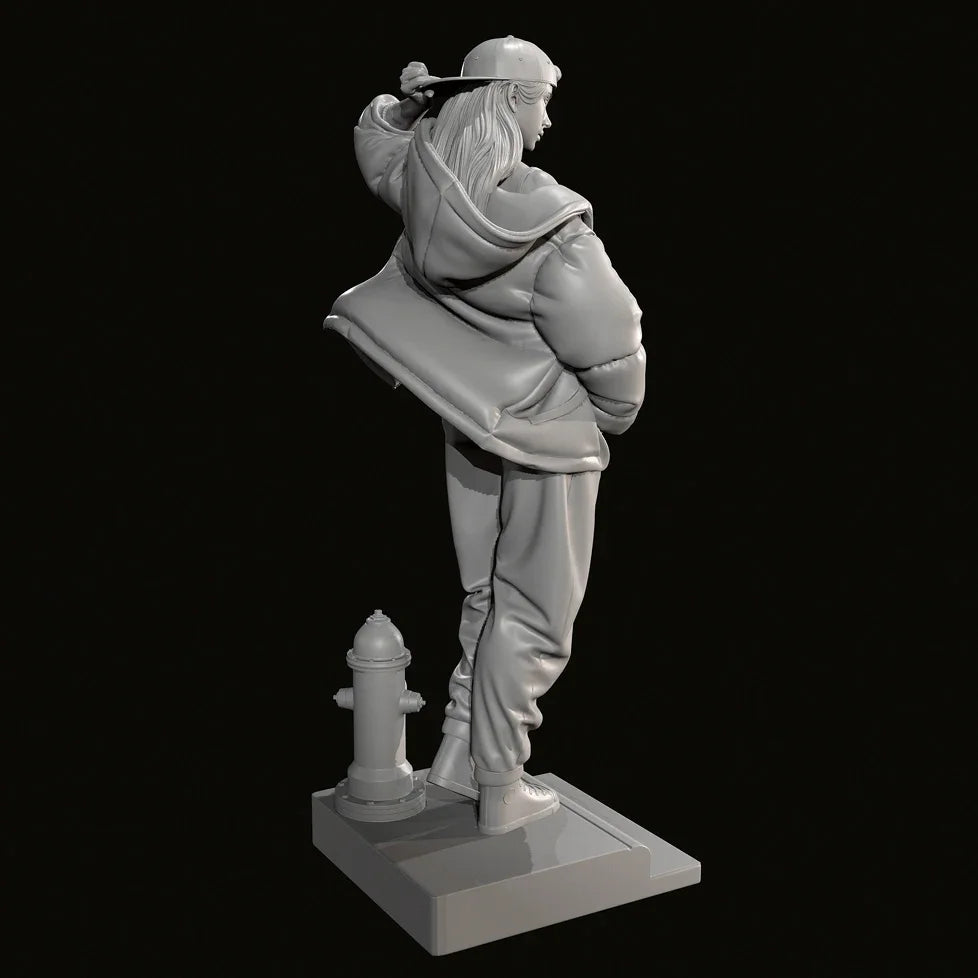 75mm Modern Casual Female, Resin Model Figure Kit, Unassembled and Unpainted
