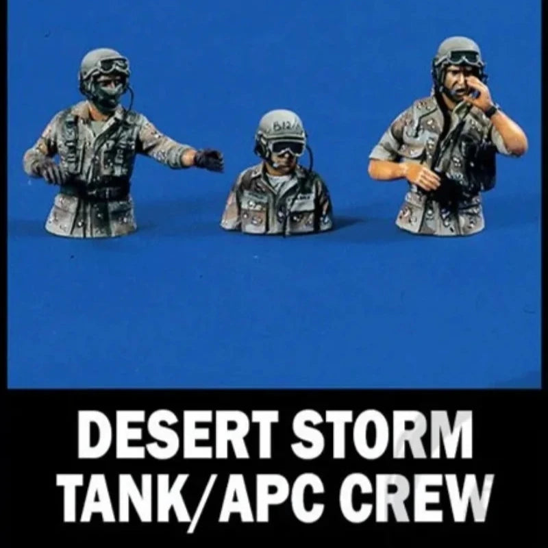 1/35 Modern US Tank Commander and Crew, 3 Figures, Resin Model Figure Kit, Unassembled and Unpainted