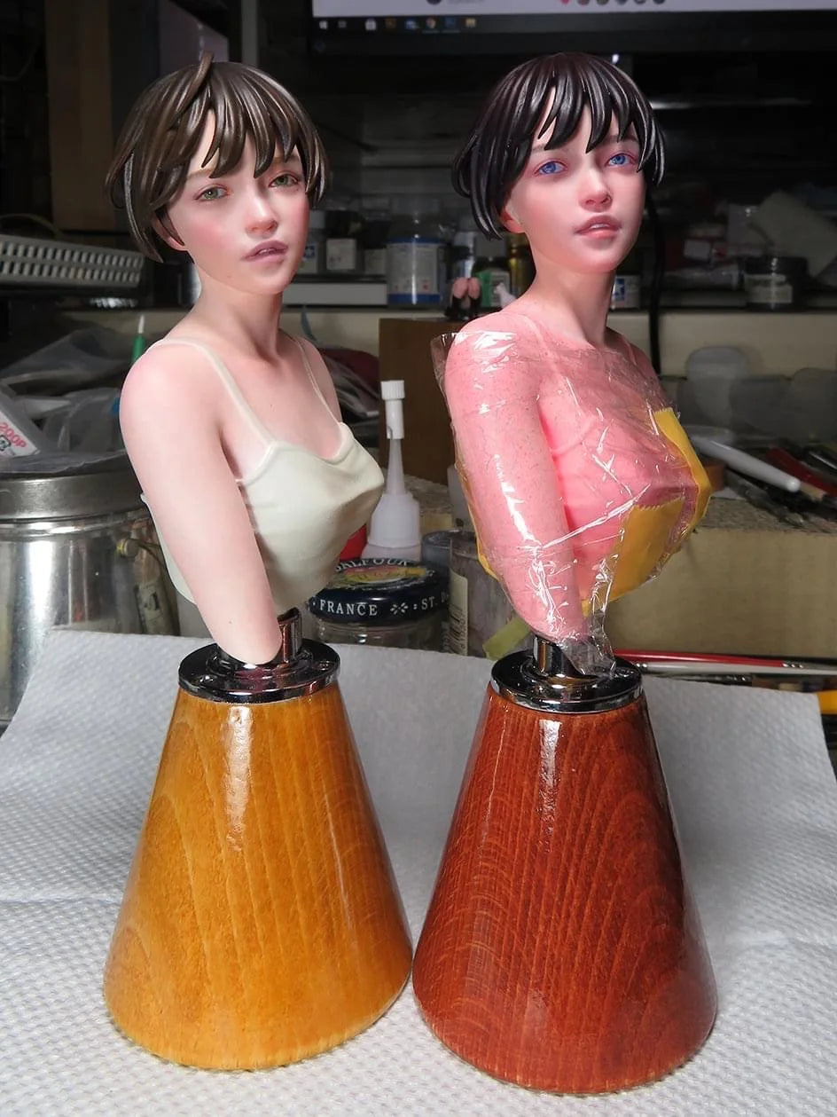 Asian Girl, Resin Model Bust Kit, Anime Theme, Unassembled and Unpainted