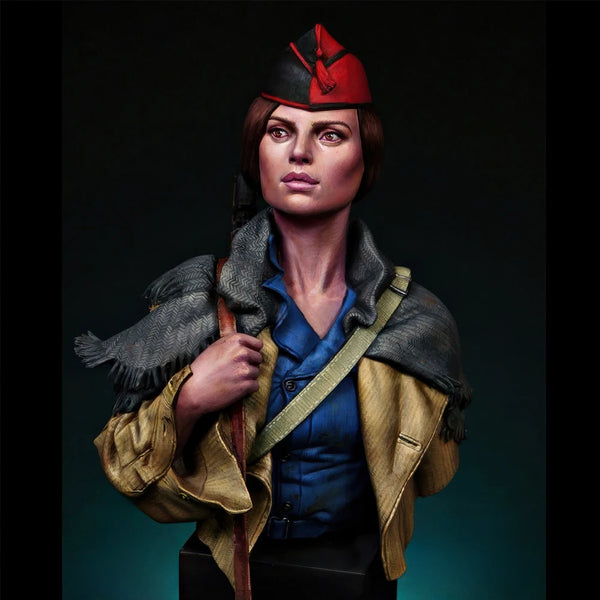 1/12 Modern Spanish Civil War Militiawoman, Resin Model Bust Kit, Unassembled and Unpainted