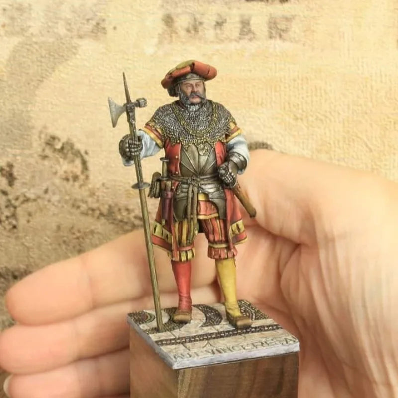 1/24 Medieval Landsknecht Captain, Resin Model Figure Kit, Unassembled and Unpainted