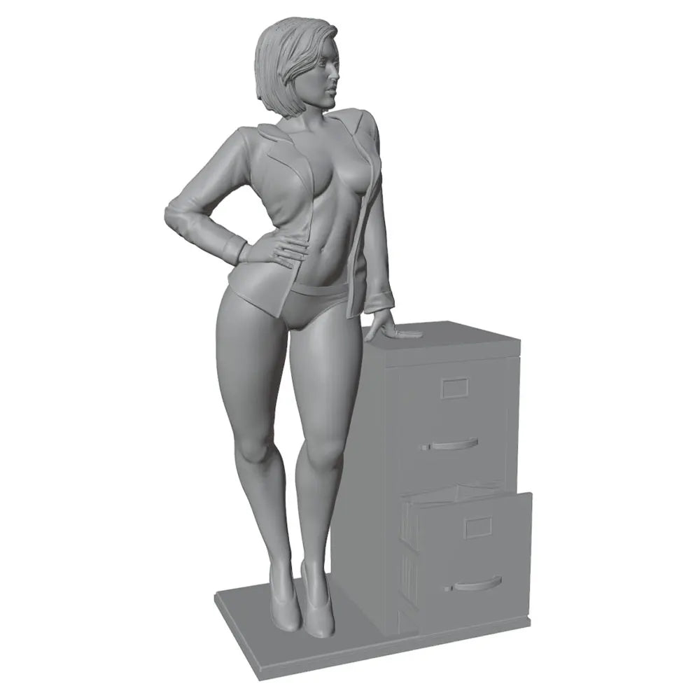 75mm Female Office, Resin Model Figure Kit, Unassembled and Unpainted