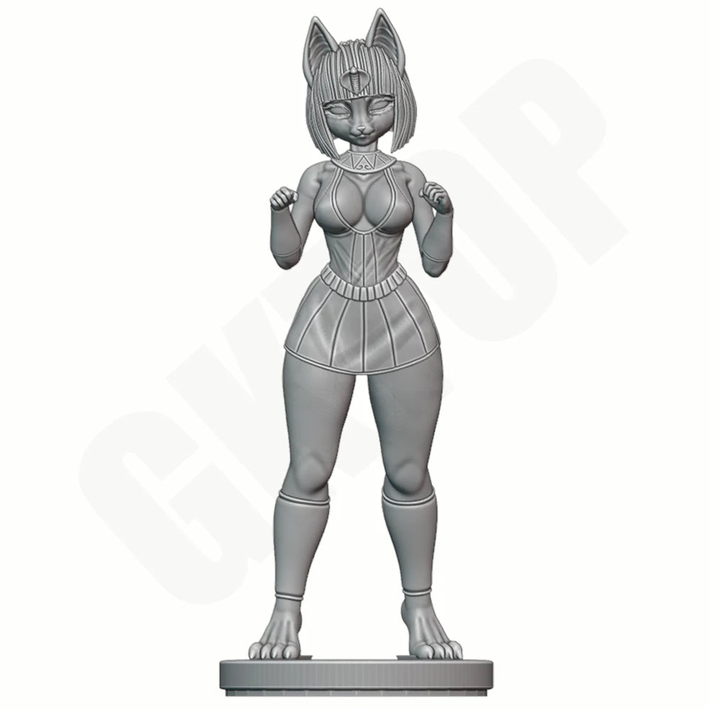 1/24 Egyptian Cat Girl, 5 Figures, Resin Model Figure Kit, Anime Theme, Unassembled and Unpainted