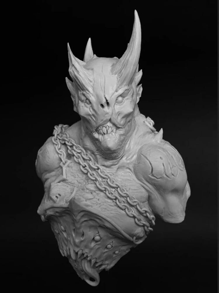 1/12 Ancient Demon Warrior, Resin Model Bust Kit, Unassembled and Unpainted