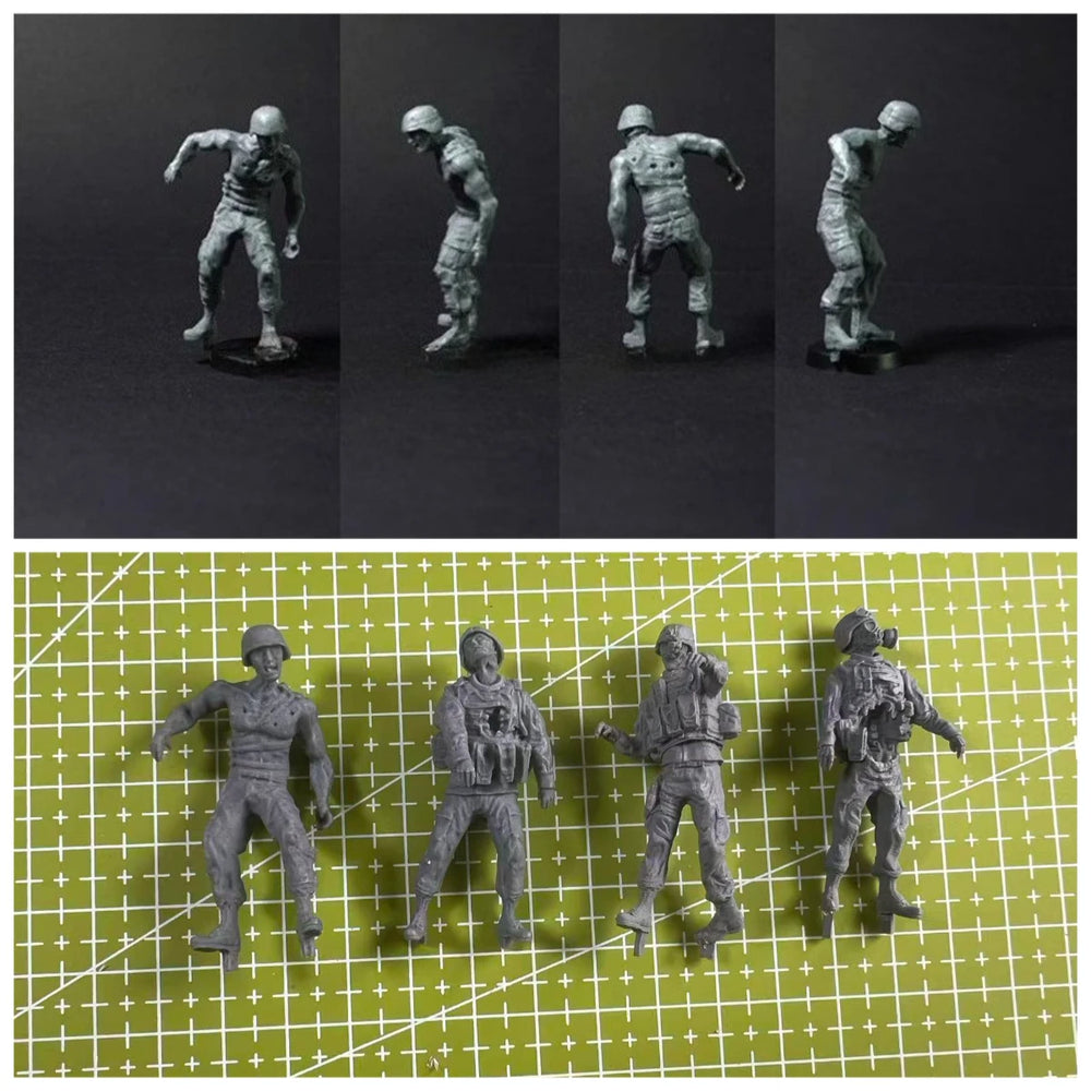 1/35 Modern Military Soldiers Set, 4 Figures, Resin Model Figure Kit, Unassembled and Unpainted