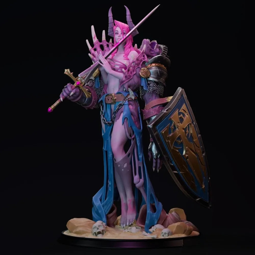 105mm Medieval Demon Warrior with Scythe, Resin Model Figure Kit, Unassembled and Unpainted