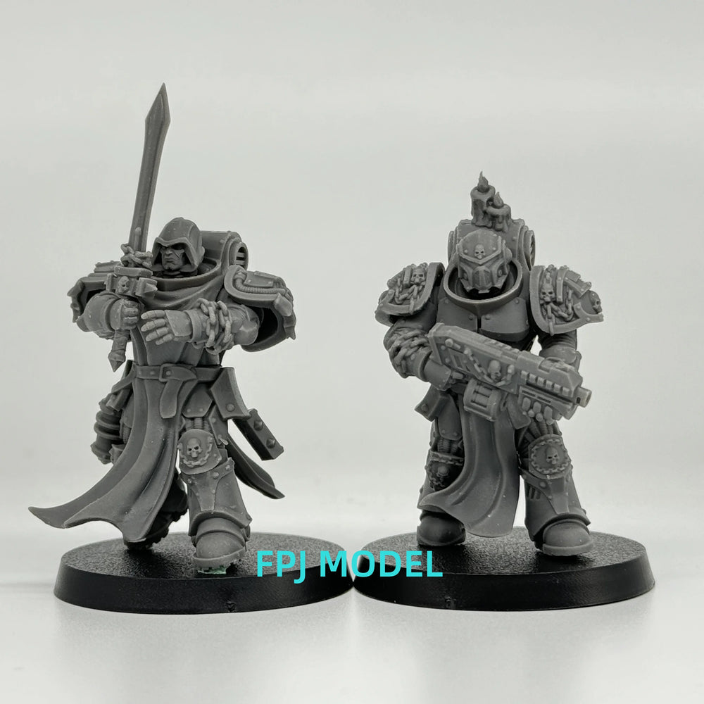 Crusaders, 14 Figures, Resin Model Figure Kit, Sci-Fi Theme, Unassembled and Unpainted