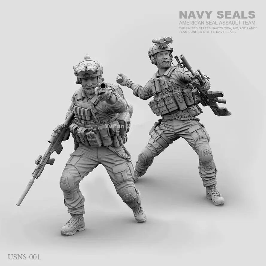 1/35 Modern U.S. Navy SEALS, 2 Figures, Resin Model Figure Kit, Unassembled and Unpainted