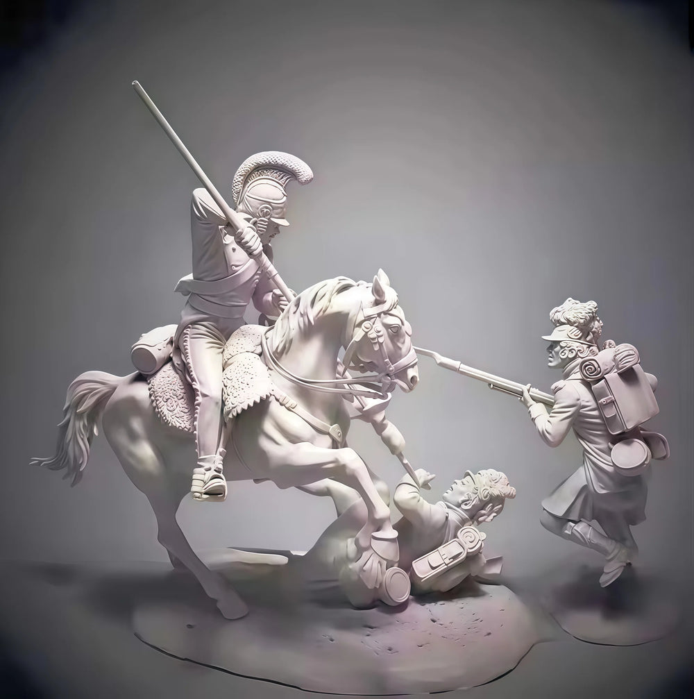 1/35 Medieval Battle Scene, 8 Figures, Resin Model Diorama Kit, Unassembled and Unpainted