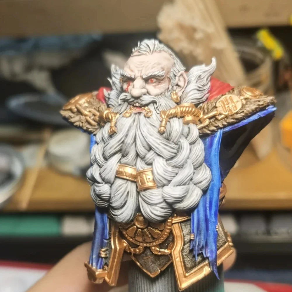 1/10 Dwarf Soldier, Resin Model Bust Kit, Fantasy Theme, Unassembled and Unpainted