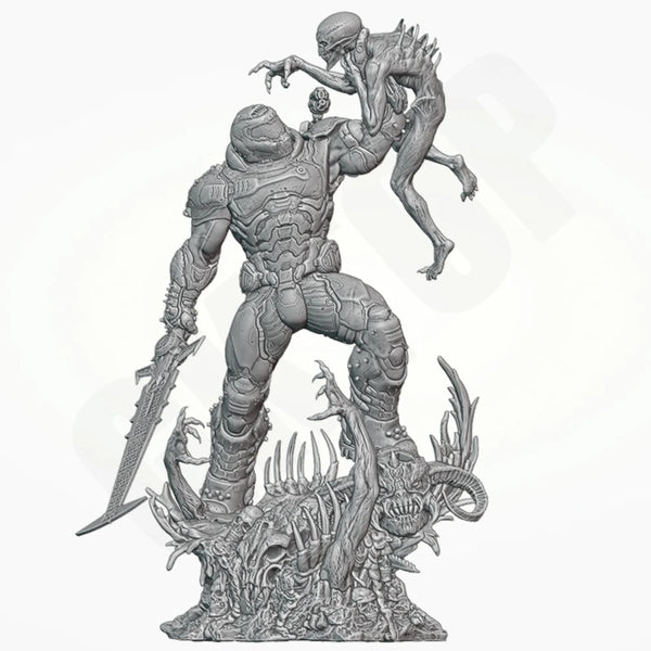 Demonic Warriors, 2 Figures, Resin Model Figure Kit, Fantasy Theme, Unassembled and Unpainted