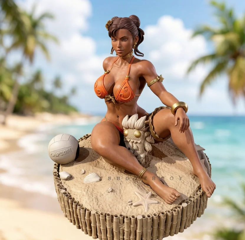65mm Beach Pinup, Resin Model Figure Kit, Unassembled and Unpainted