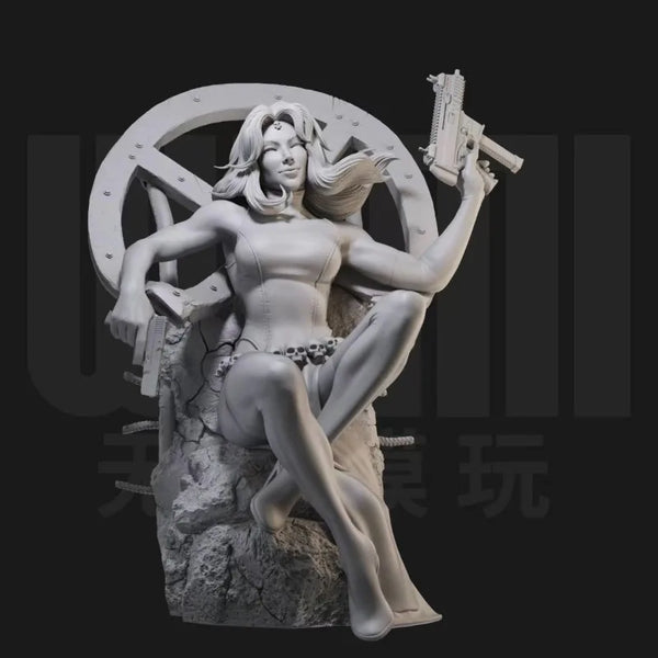 1/24 Female Mutant Gunner, Resin Model Figure Kit, Fantasy Theme, Unassembled and Unpainted