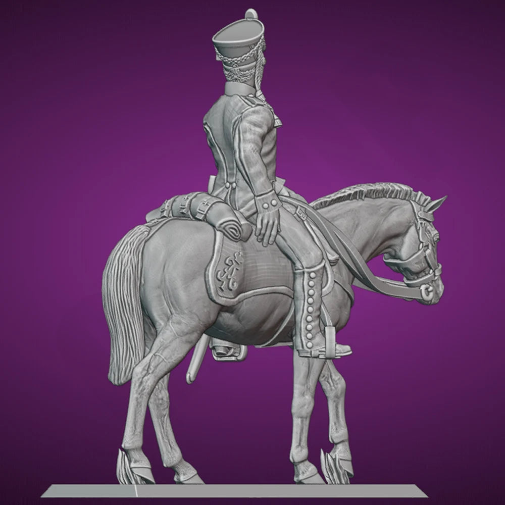 35mm Medieval Cavalry Commander, Resin Model Figure Kit, Unassembled and Unpainted