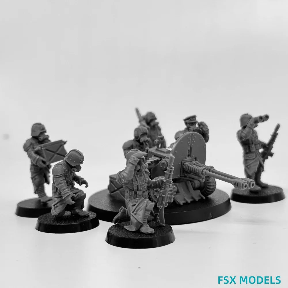 35mm Armored Infantry, 23 Figures, Resin Model Figure Kit, Fantasy Theme, Unassembled and Unpainted