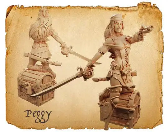 Warriors & Mages, 2 Figures, Resin Model Figure Kit, Fantasy Theme, Unassembled and Unpainted