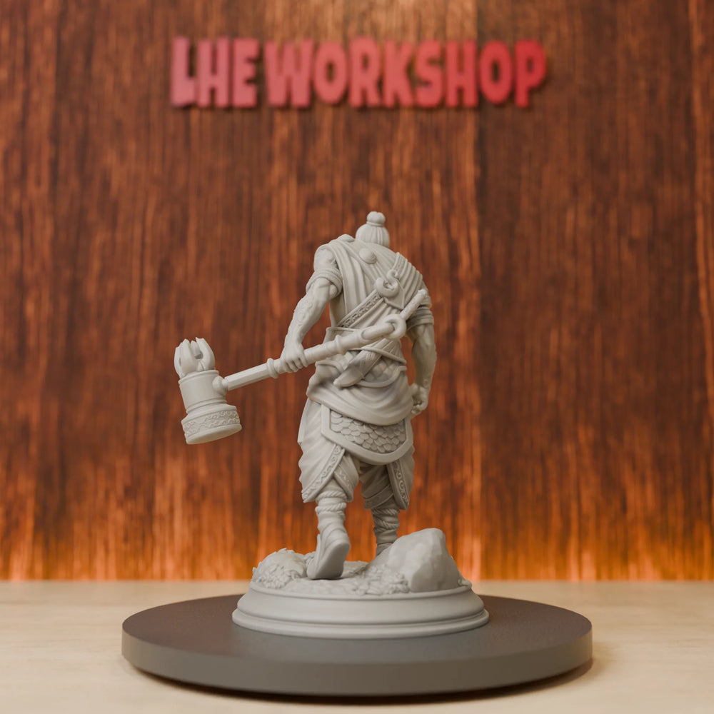 75mm Hammer Warrior, Resin Model Figure Kit, Fantasy Theme, Unassembled and Unpainted