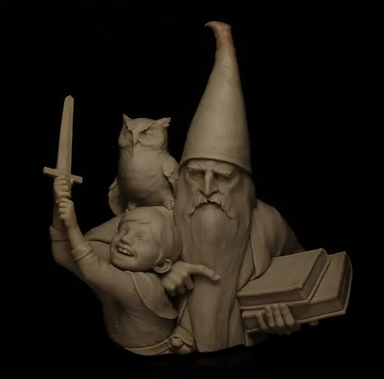 1/12 Wizard Gnome, 2 Figures, Resin Model Bust Kit, Fantasy Theme, Unassembled and Unpainted