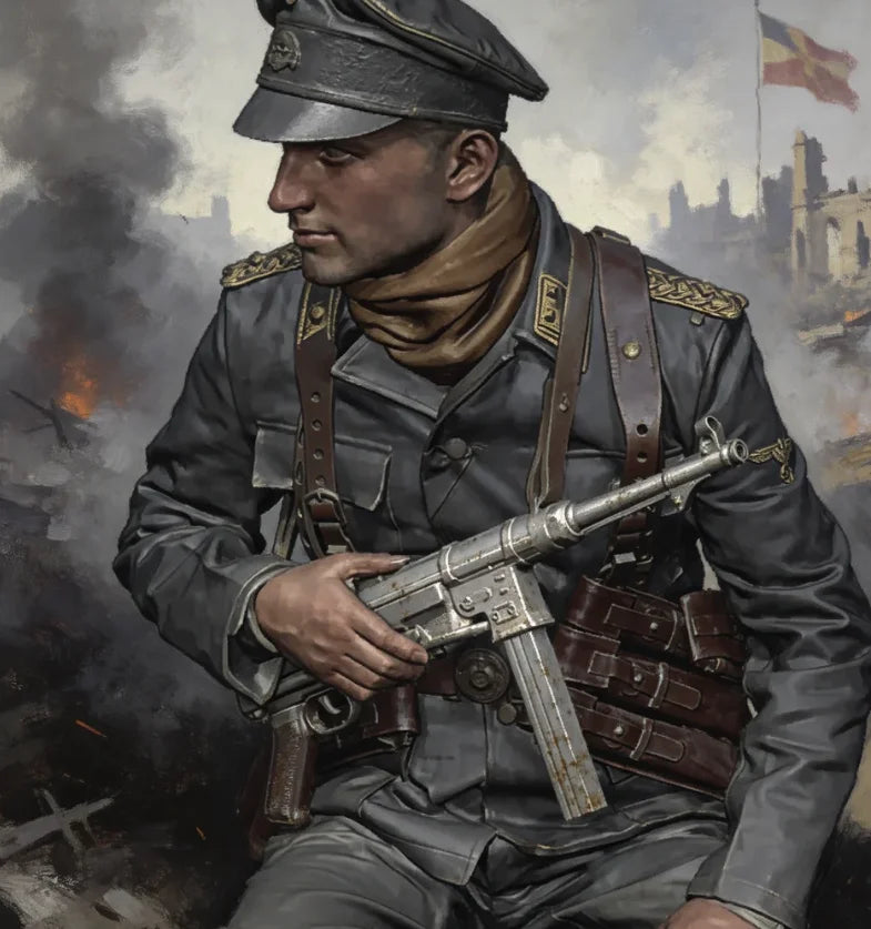 1/35 WWI German Soldier with Pickelhaube, Resin Model Figure Kit, Unassembled and Unpainted
