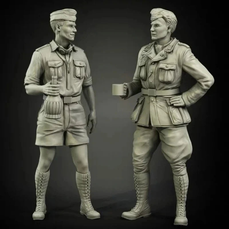 1/35 WWI British Tropical Infantry with Puttees, 2 Figures, Resin Model Figure Kit, Unassembled and Unpainted