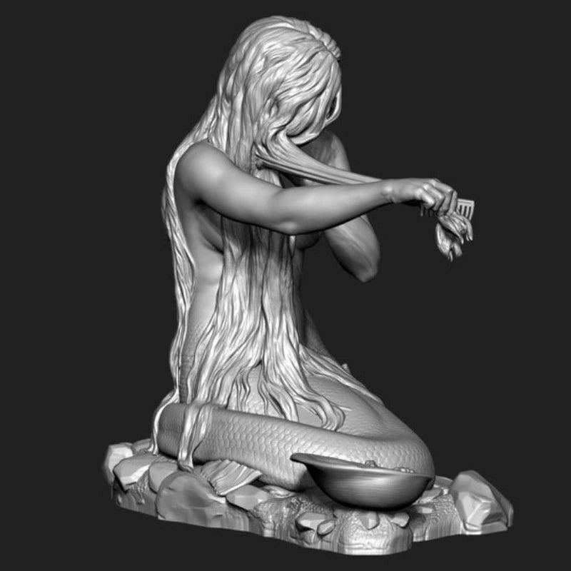 80mm Mermaid, Resin Model Figure Kit, Fantasy Theme, Unassembled and Unpainted