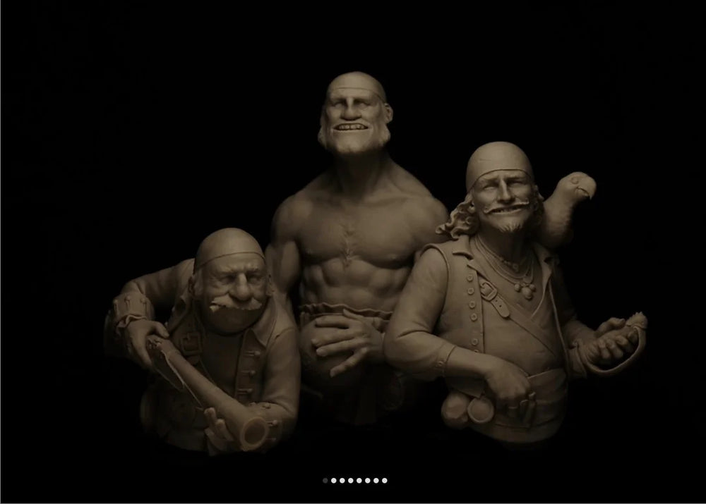 1/12 Male Character Busts, 4 Figures, Resin Model Bust Kit, Anime Theme, Unassembled and Unpainted
