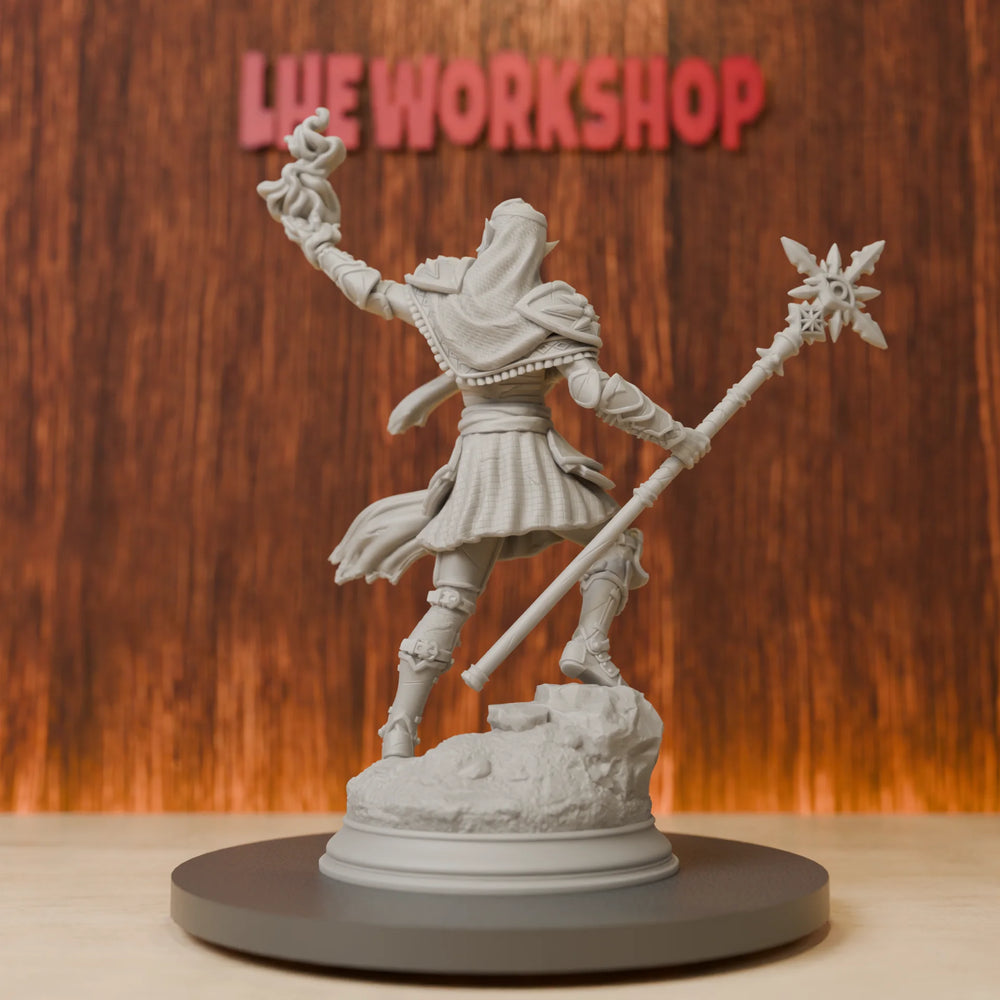 75mm Elf Wizard, Resin Model Figure Kit, Fantasy Theme, Unassembled and Unpainted