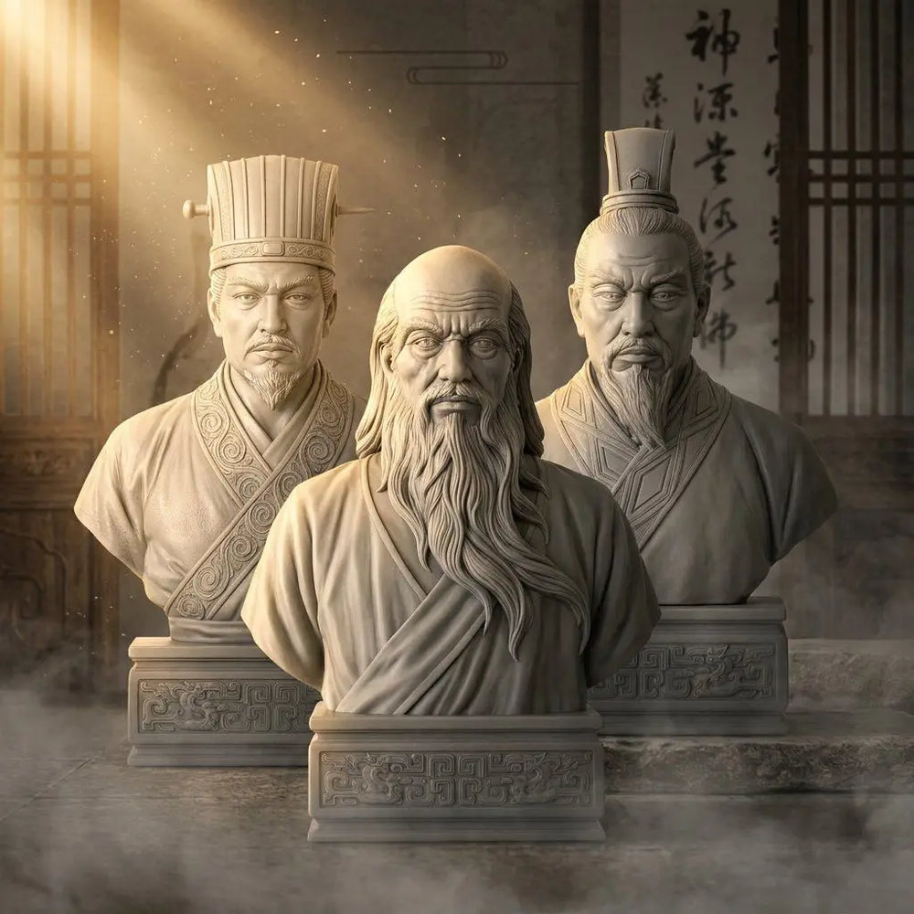 Ancient Chinese Strategist Busts, 3 Figures, Resin Model Bust Kit, Unassembled and Unpainted