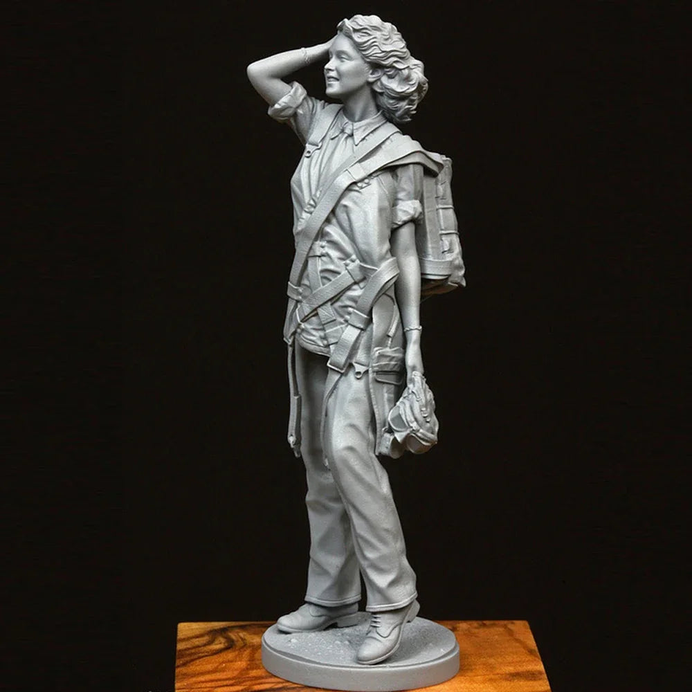 1/16 WWII British RAF Pilot Head Back in Thought, Resin Model Figure Kit, Unassembled and Unpainted