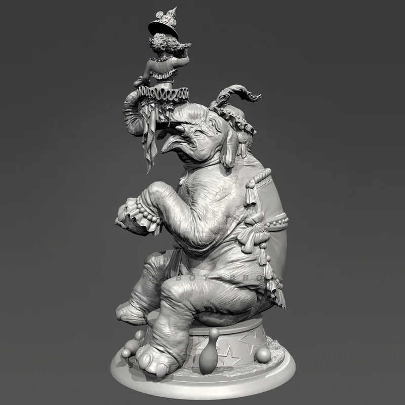75mm Circus Elephant, 2 Figures, Resin Model Figure Kit, Fantasy Theme, Unassembled and Unpainted