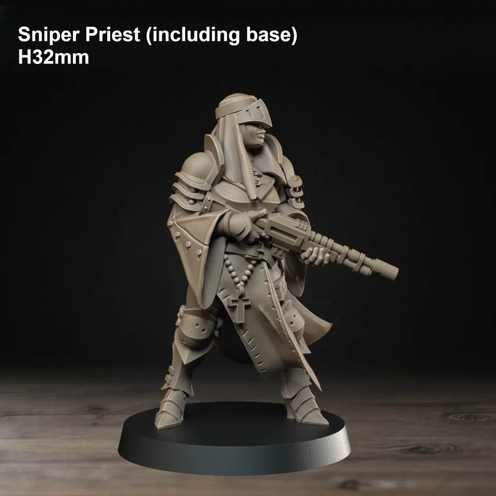 Grimdark Medieval Fantasy Army, 16 Figures, Resin Model Figure Kit, Fantasy Theme, Unassembled and Unpainted