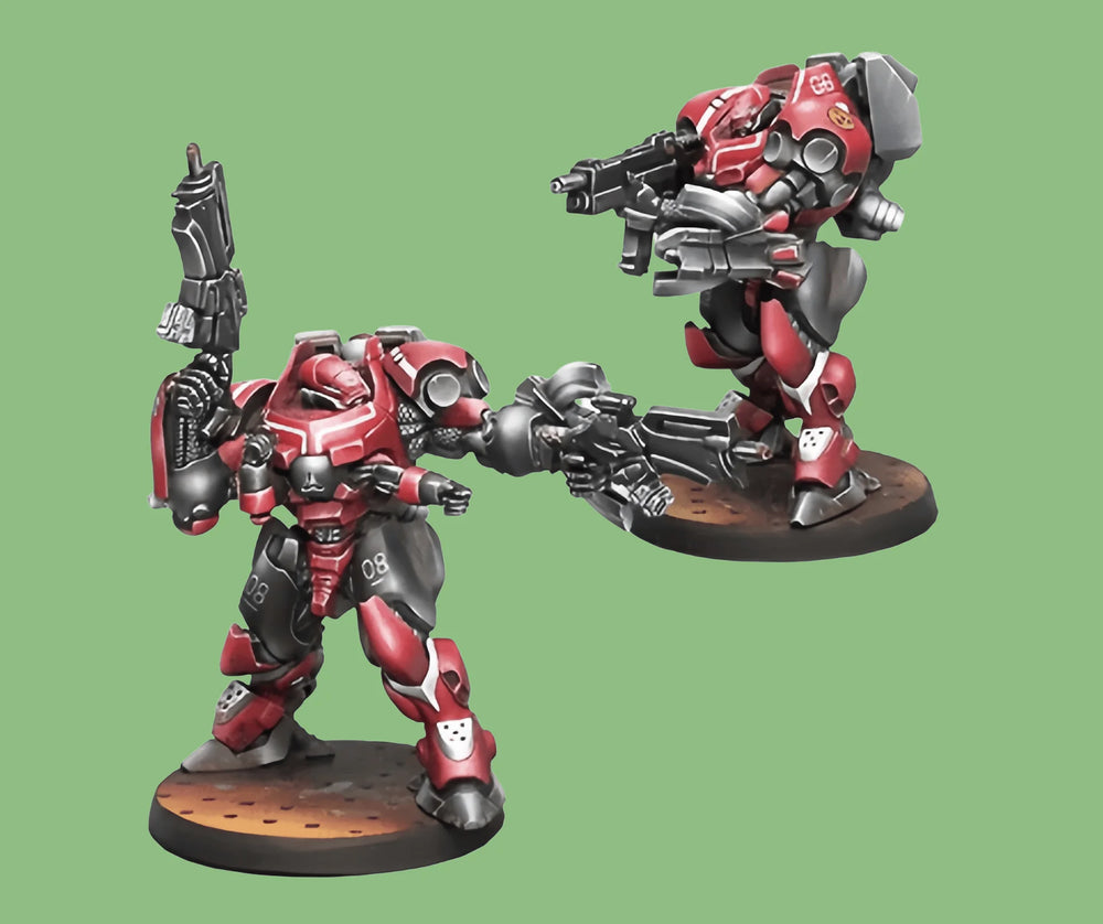 32mm Gecko Squadron Bipedal Mecha, 4 Figures, Resin Model Mecha Kit, Sci-Fi Theme, Unassembled and Unpainted
