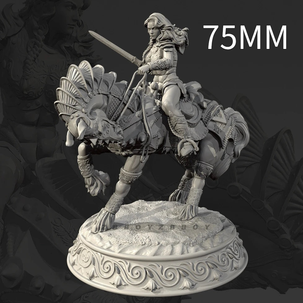 50mm Medieval Fantasy Holy Female Knight, Resin Model Figure Kit, Unassembled and Unpainted