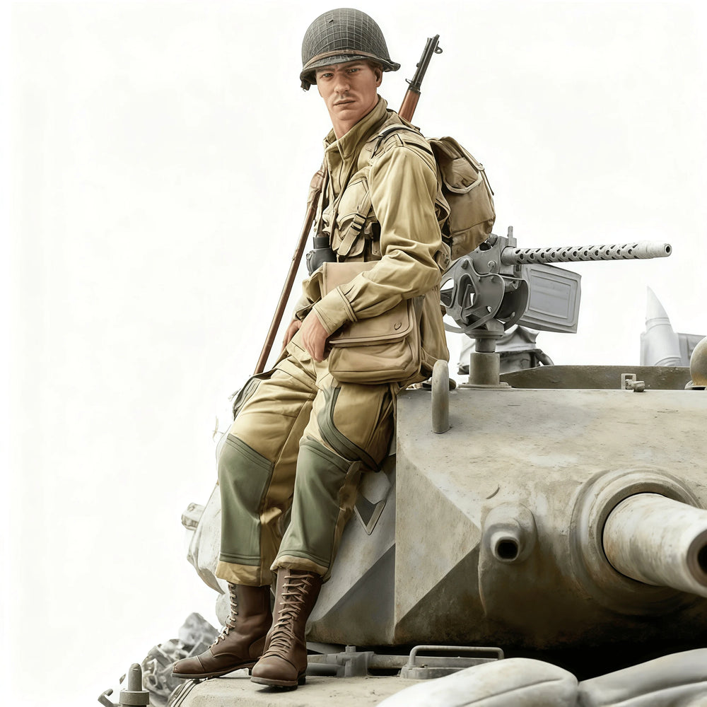 1/16 WWII German Tank Machine Gunner, Resin Model Figure Kit, Unassembled and Unpainted