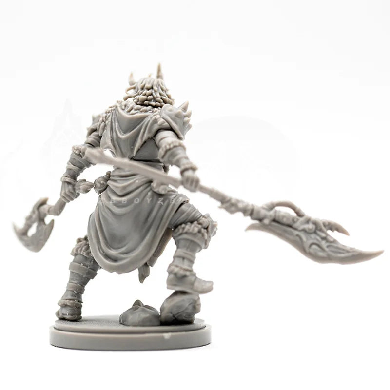 38mm Beast Warrior, Resin Model Figure Kit, Fantasy Theme, Unassembled and Unpainted