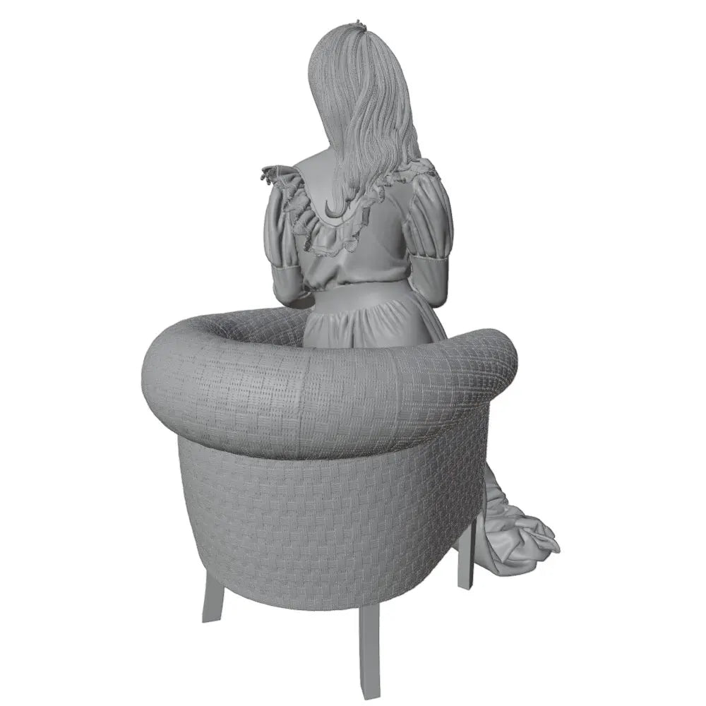 1/24 Woman in Flowing Robes Seated, Resin Model Figure Kit, Unassembled and Unpainted