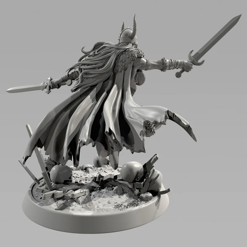70mm Viking Female Warrior, Resin Model Figure Kit, Fantasy Theme, Unassembled and Unpainted