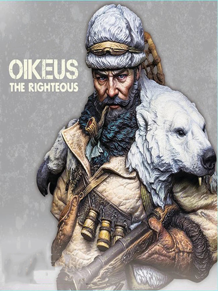 1/10 Medieval Winter Warrior, Resin Model Bust Kit, Unassembled and Unpainted