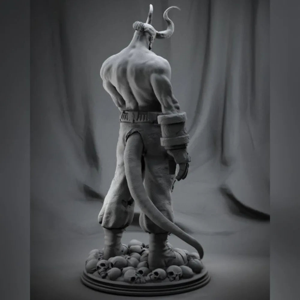 Red Demon Warrior, Resin Model Figure Kit, Fantasy Theme, Unassembled and Unpainted