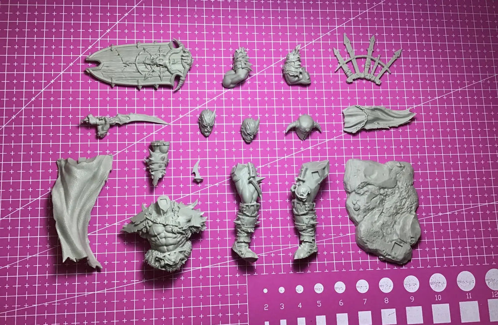 1/24 Demon Warrior, 4 Figures, Resin Model Figure Kit, Fantasy Theme, Unassembled and Unpainted