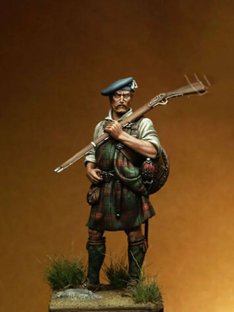 75mm Medieval Scottish Highland Warrior, Resin Model Figure Kit, Unassembled and Unpainted