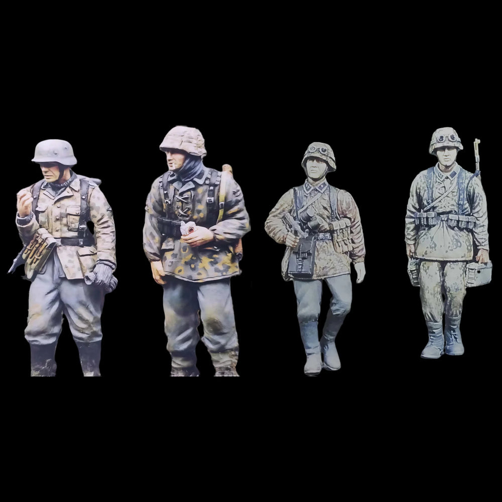 1/35 WWII British Infantry with Puttees, 4 Figures, Resin Model Figure Kit, Unassembled and Unpainted
