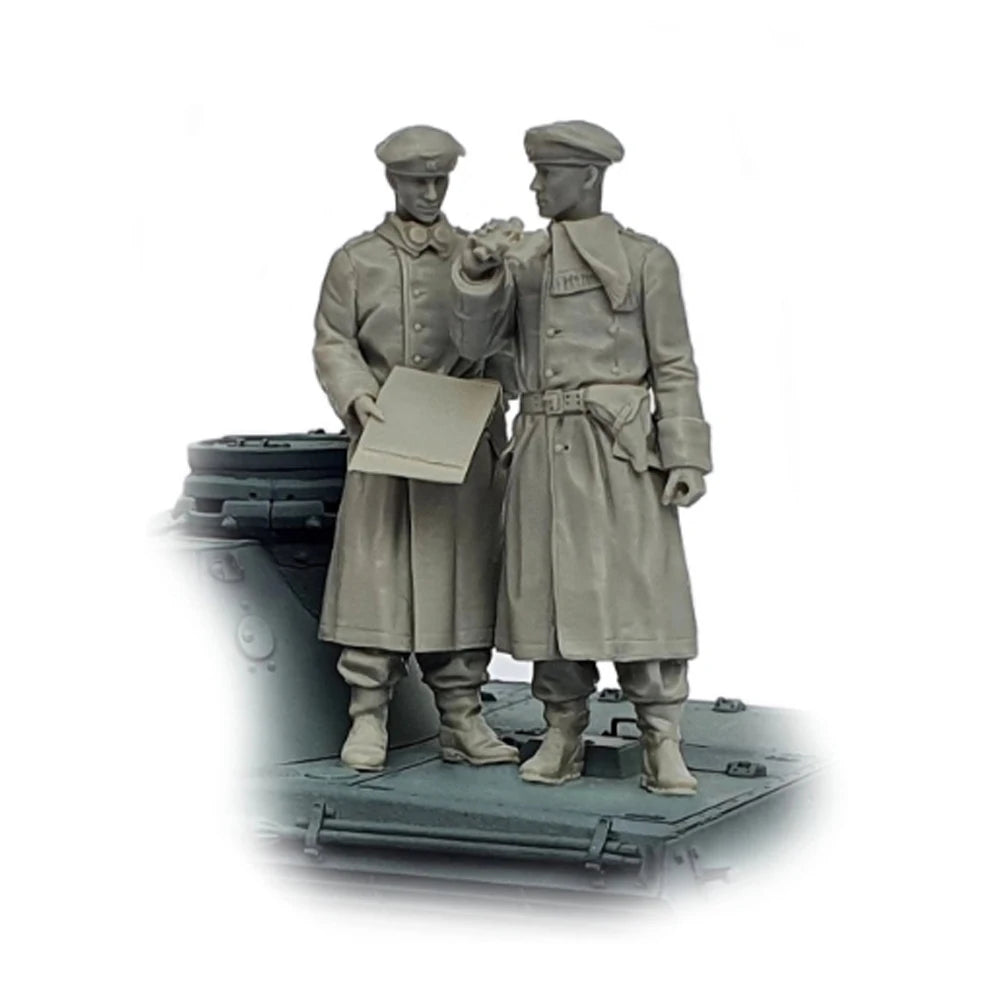 1/35 WWII German Panzer Crew Command, 5 Figures, Resin Model Figure Kit, Unassembled and Unpainted
