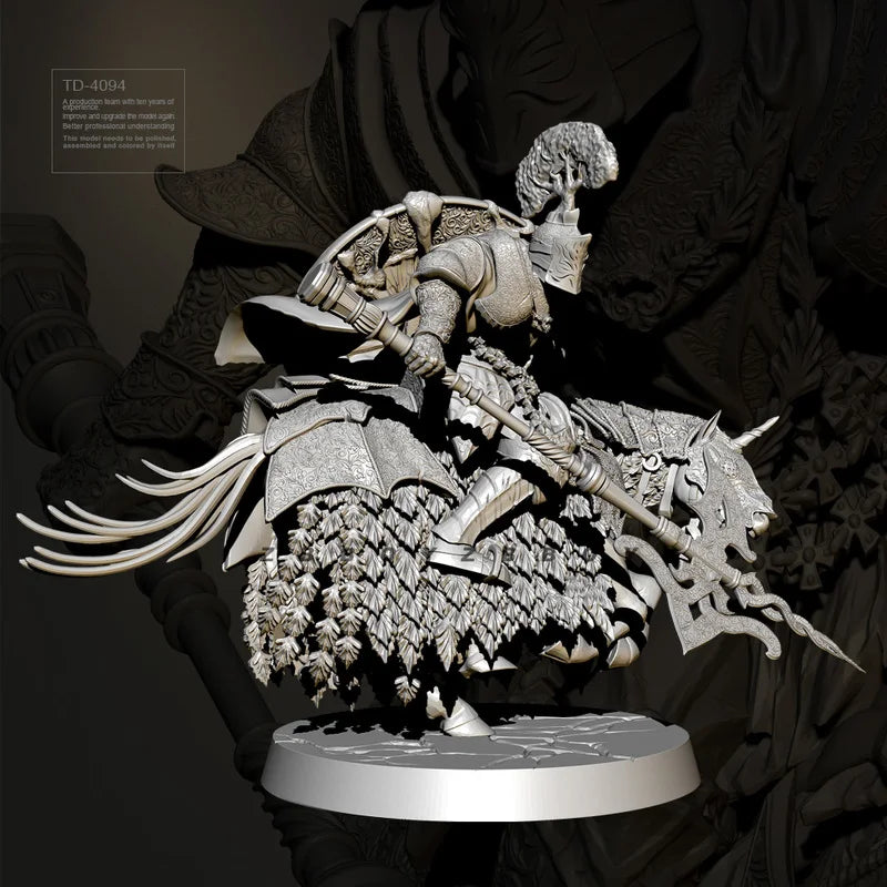 Knight on Dragon, Resin Model Figure Kit, Fantasy Theme, Unassembled and Unpainted