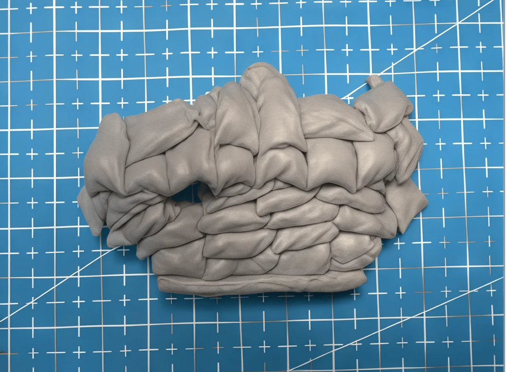 1/35 WWII American M4A1 Sherman Sandbag Fortification, Resin Model Terrain Kit, Unpainted