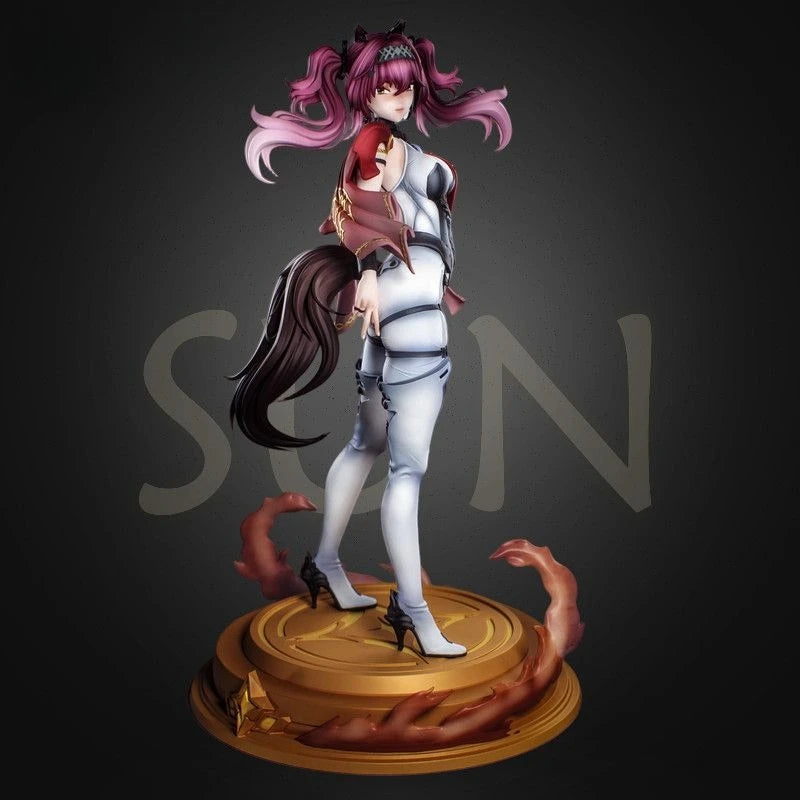 Pink-Haired Anime Girl, Resin Model Figure Kit, Anime Theme, Unassembled and Unpainted