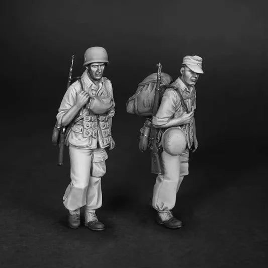 1/35 WWII German Afrika Korps Infantry Patrol, 6 Figures, Resin Model Figure Kit, Unassembled and Unpainted